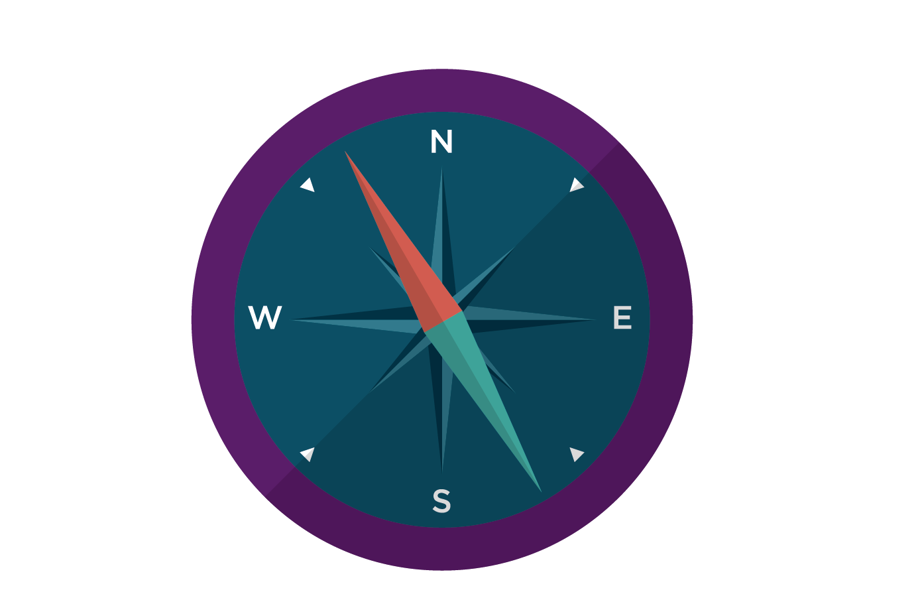 An illustration of a compass