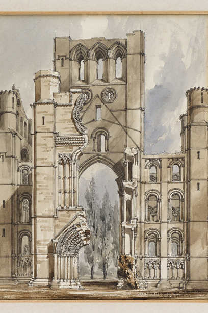 A tall cathedral, with intricately carved details including stone archways. Image reference number: DP_312447