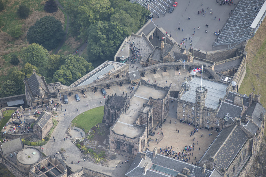 A small, stone chapel within the grounds of Edinburgh Castle