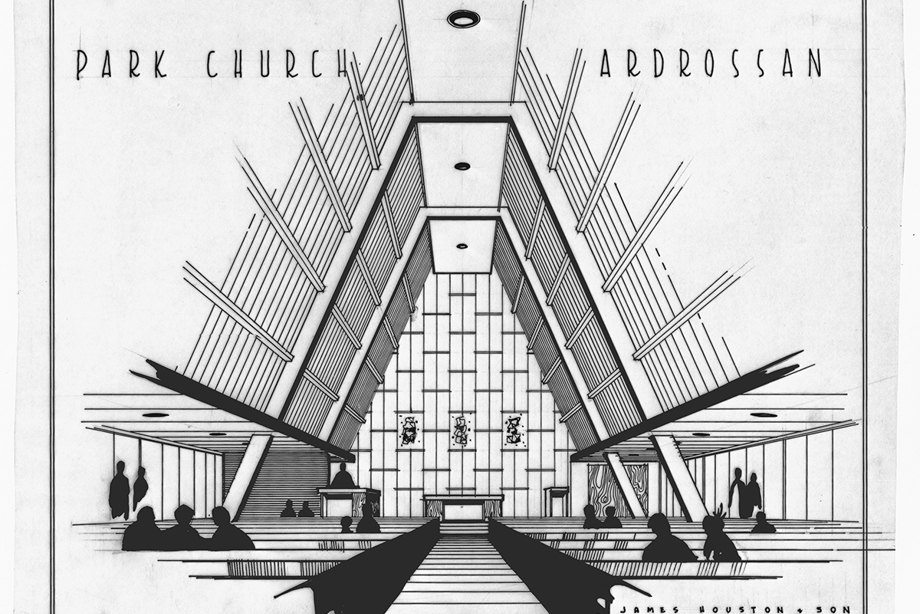 Illustration of Park Church in Ardrossan, showing the nave and aisle. Image reference number: SC 883767