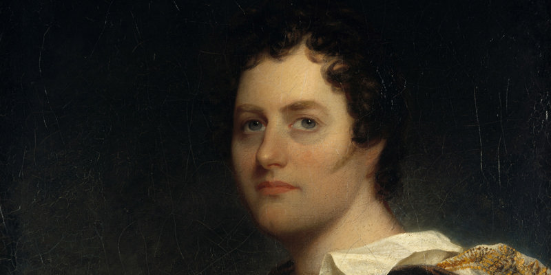 Portrait of Lord Byron by William Edward West now on display at Duff House
