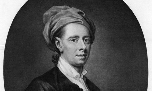 A portrait painting of a person wearing a dark jacket with large buttons over a white shirt, and a wrapped material head-dress.
