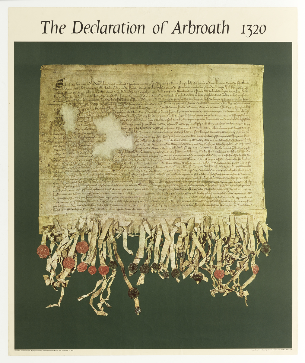 Declaration of Arbroath script with stamps on the bottom