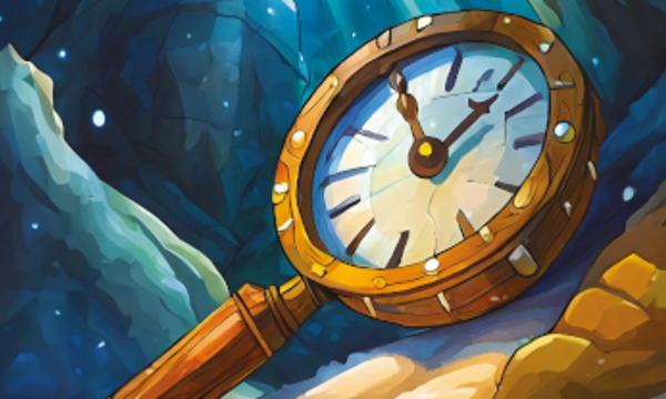 A clock face and the text - put the past in your pocket