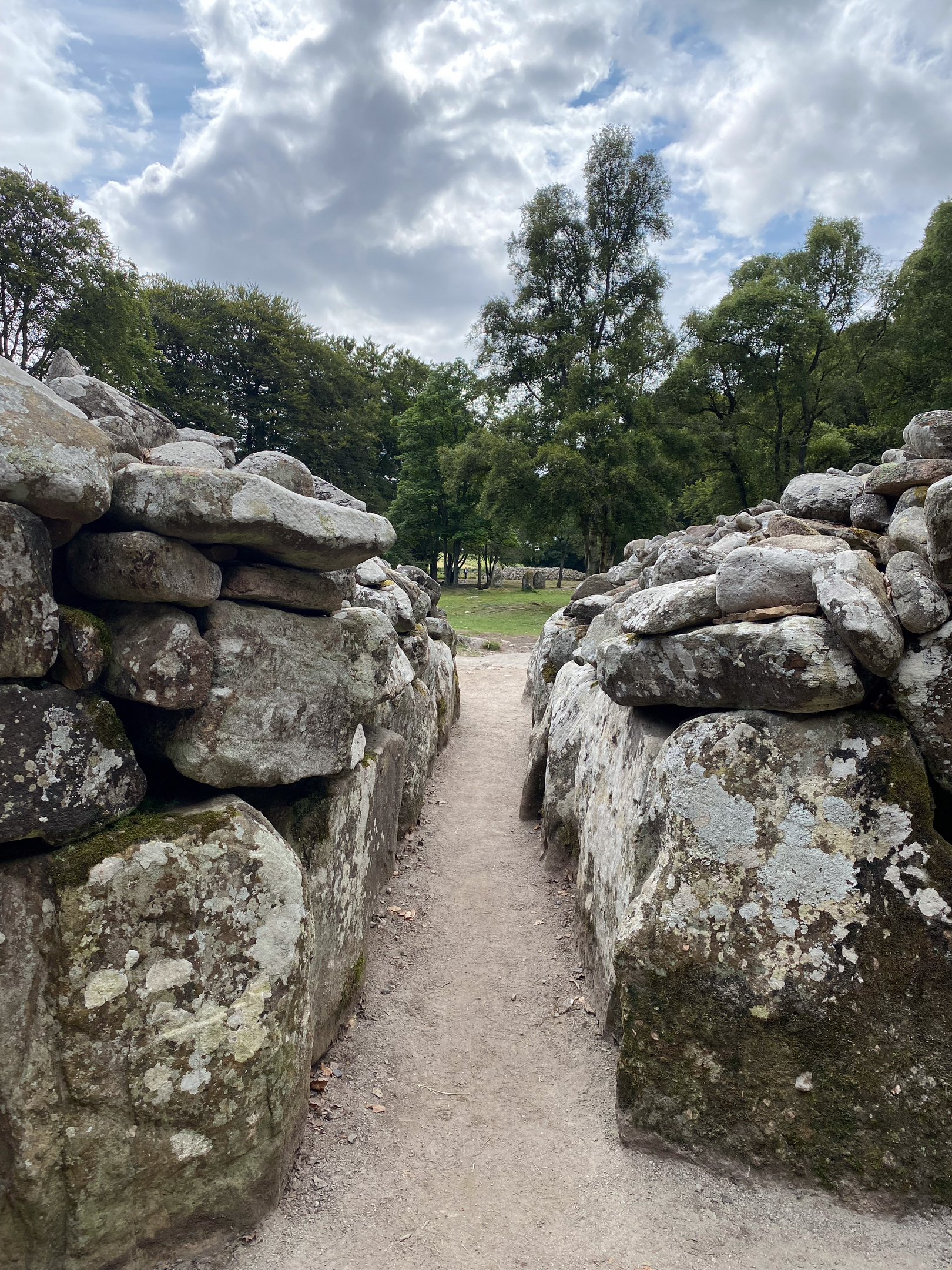 Looking through the entrance way of a cairn