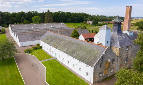 An aerial view of Dallas Dhu Distillery 