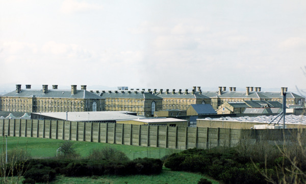 The outside buildings of HMP Barlinnie on a cloudy day 
