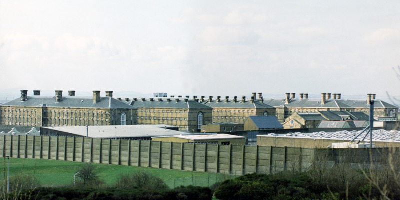 The outside buildings of HMP Barlinnie on a cloudy day 