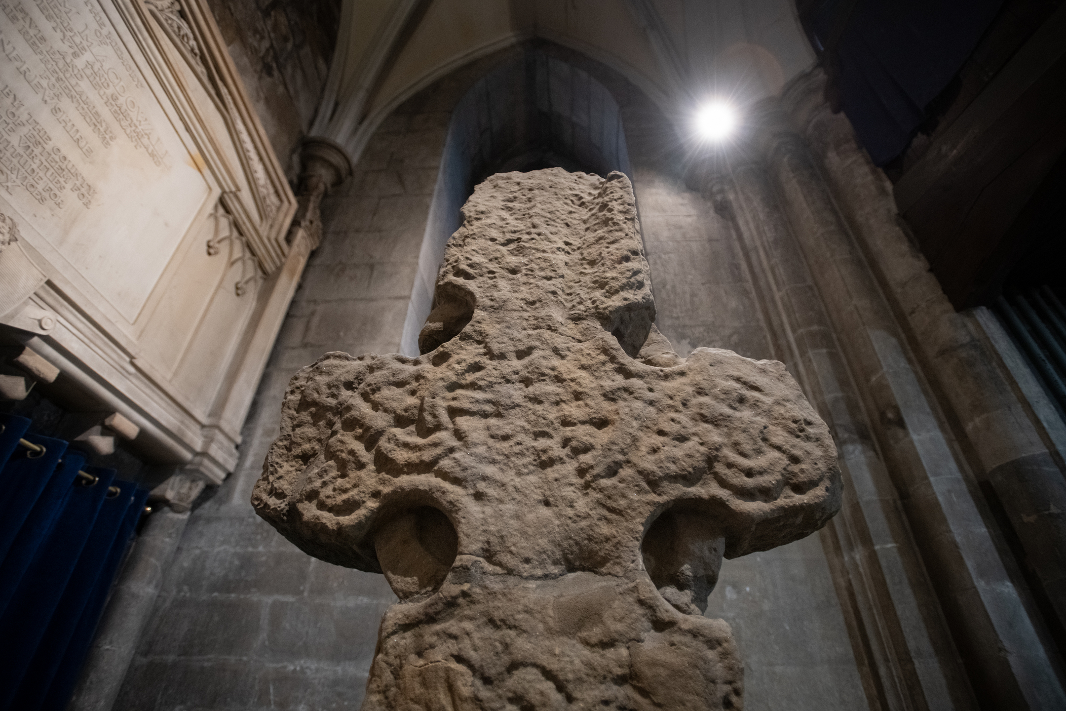 Sculpted cross in a church
