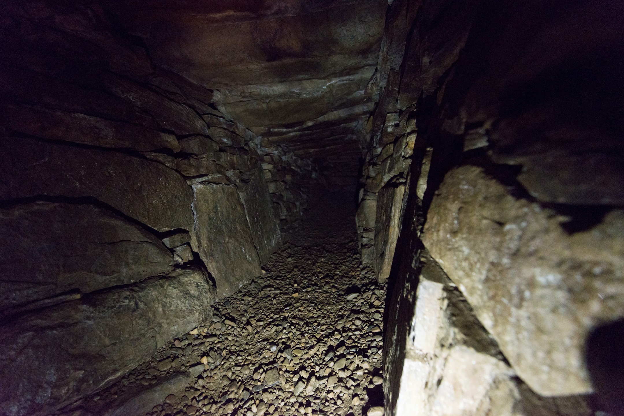 View inside a tunnel-like structure inside Rennibister Earth House