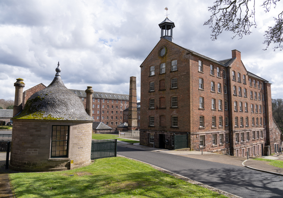 A westward looking view towards the Bells Mill, part of the Stanley Mills complex