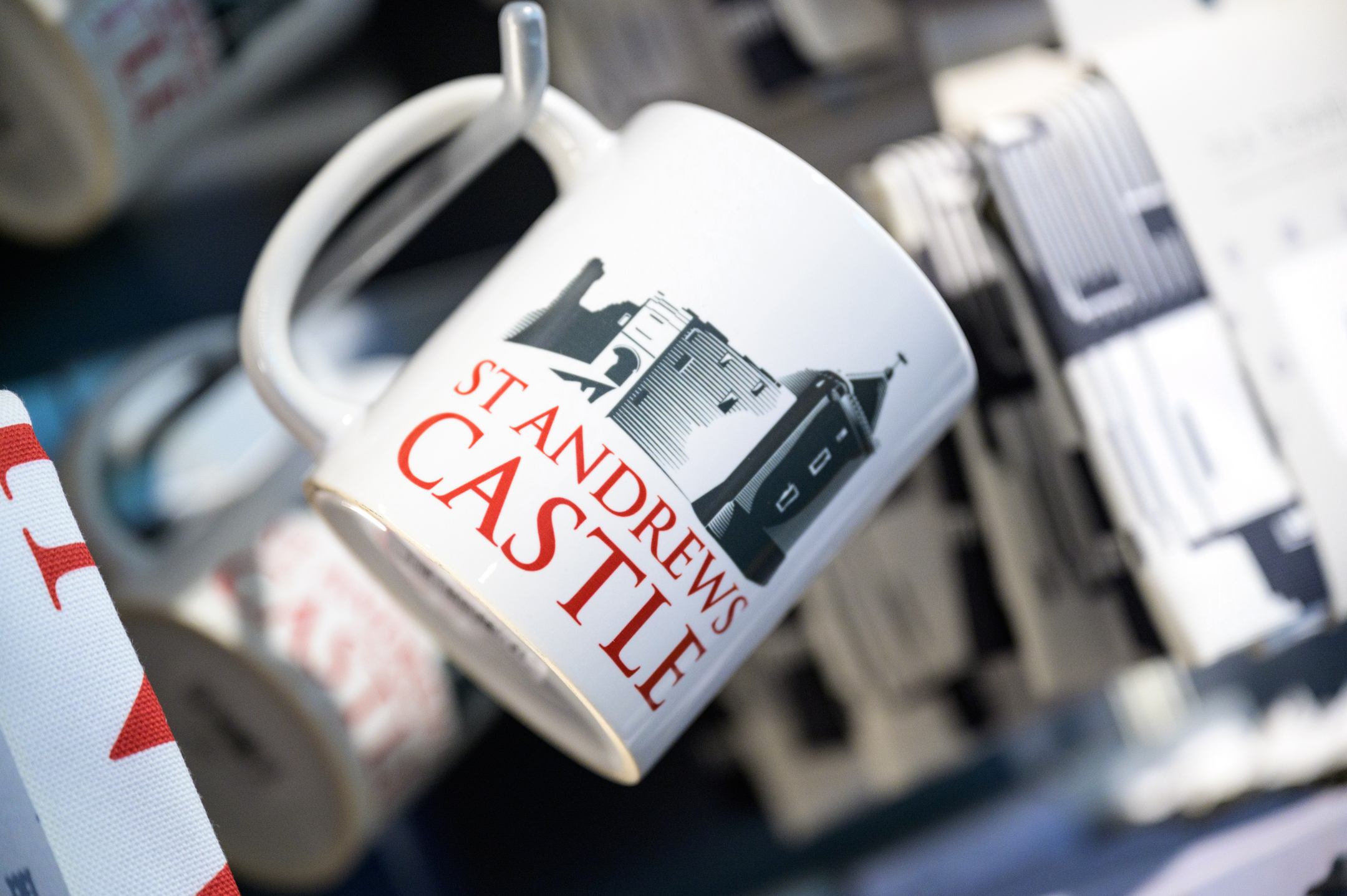 Close up of a mug of St Andrews Castle