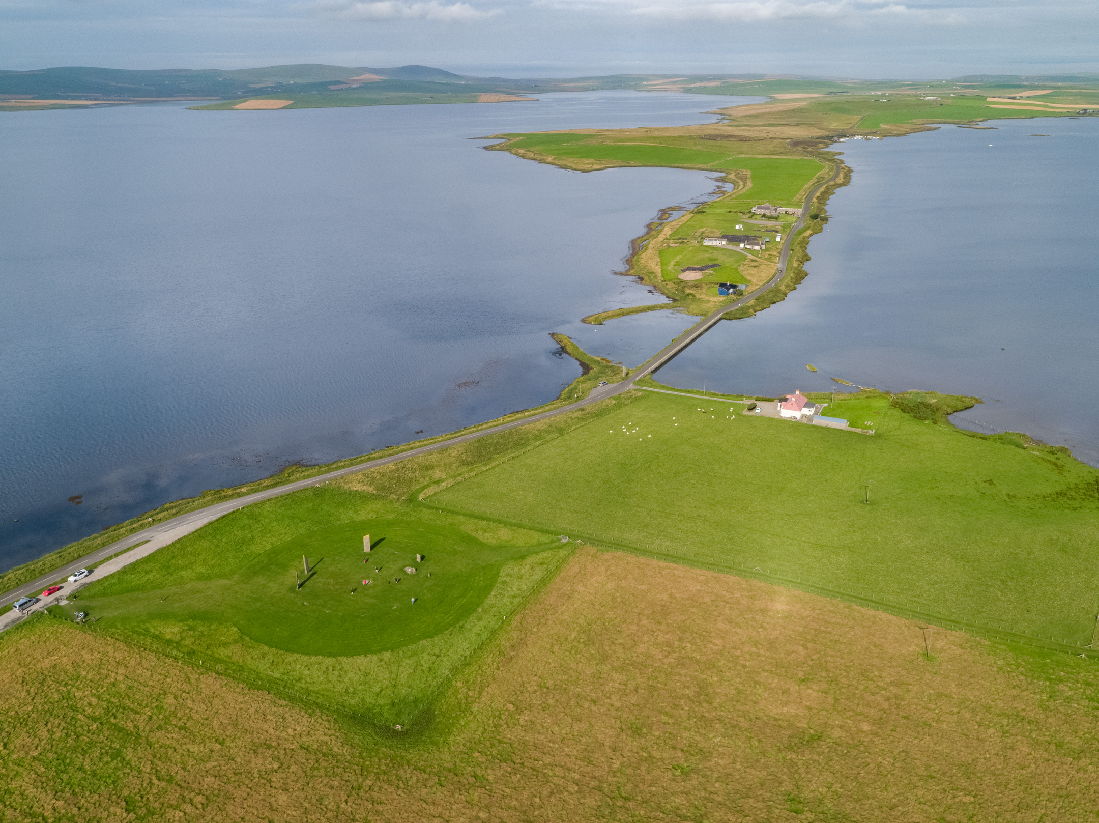 Angled aerial view of Stones of Stennes