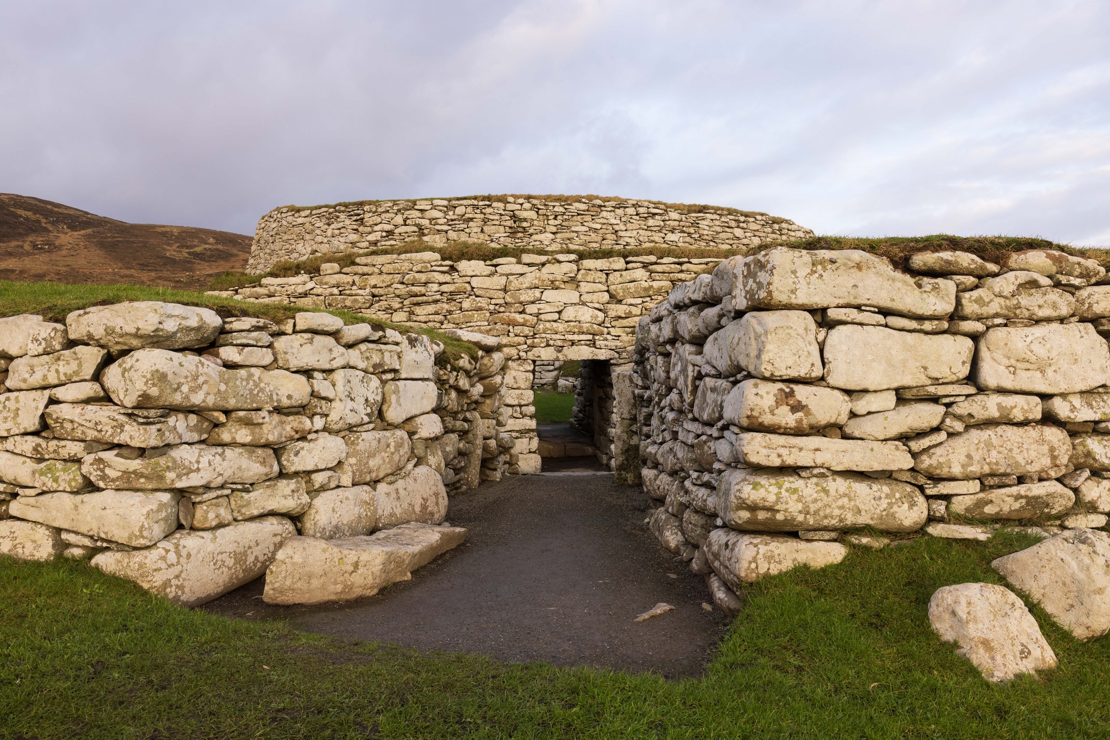 View of the entrance way to a broch