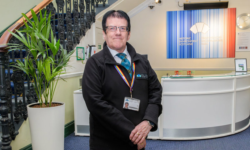 Portrait of Ken Chalmers, receptionist at Longmore House